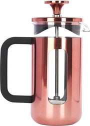 Caffettiera in RVS con 3 Bicchieri in Scatola di Regalo con Nuove Parole Chiave.