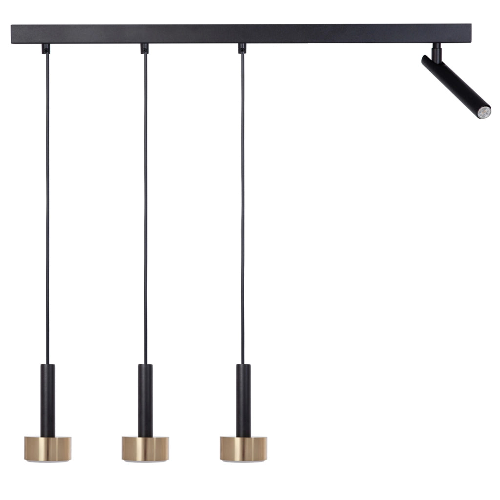 Lampada sospesa moderna nero-oro 4 luci STAMP Sigma
