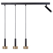 Lampada sospesa moderna nero-oro 4 luci STAMP Sigma