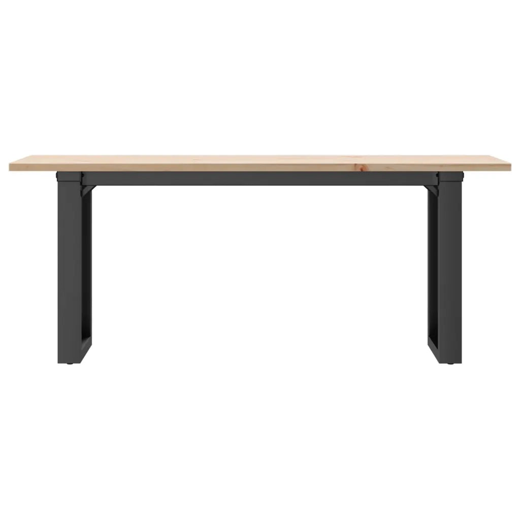 Tavolino Salotto Telaio a O 110x40x45cm Legno Pino e Acciaio 3282667