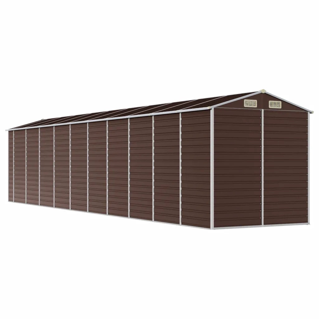 Capanno da Giardino Marrone 191x895x198 cm in Acciaio Zincato 3188273