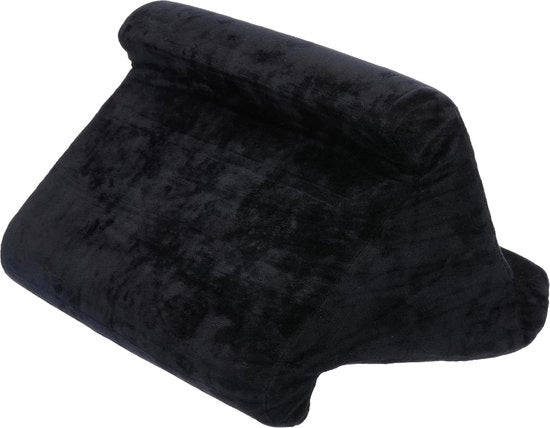 Sedile per libri con copertura in velluto rimovibile - Adatto per libri, e-reader e tablet - Nero - 28 cm x 24 cm x 22 cm