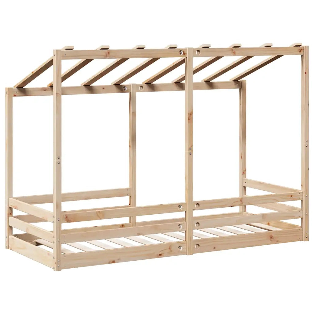 Letto per Bambini | Letto Infantile | Lettino con Tetto 75x190 cm in Legno Massello di Pino