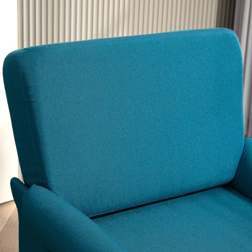 Poltrona Relax in Tessuto Verde con Braccioli ¨C Zephmum ¨C 70x73x83 cm
