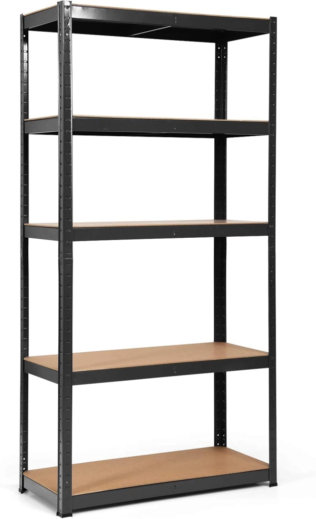 Scaffale portaoggetti a 5 livelli, 90 x 40 x 180 cm, ogni strato carico fino a 175 kg, scaffale pesante in metallo per magazzino, dispensa, garage (blu)