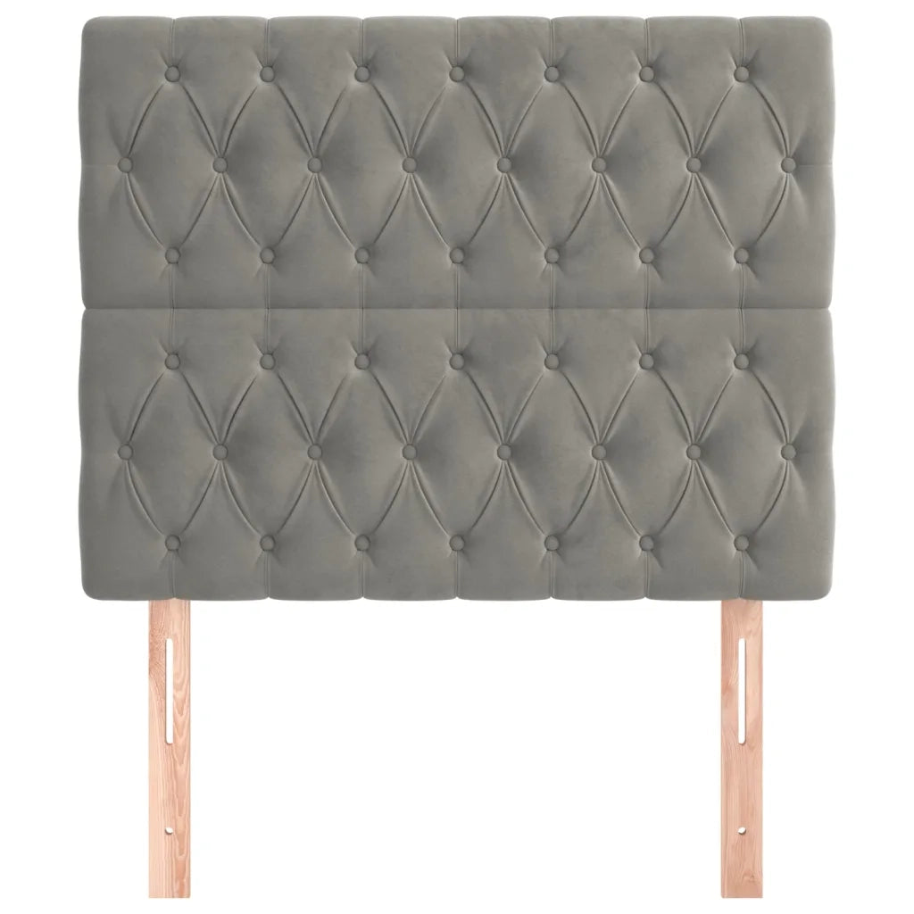Testiera | Testata Grigio Chiaro 90x7x118/128 cm Velluto