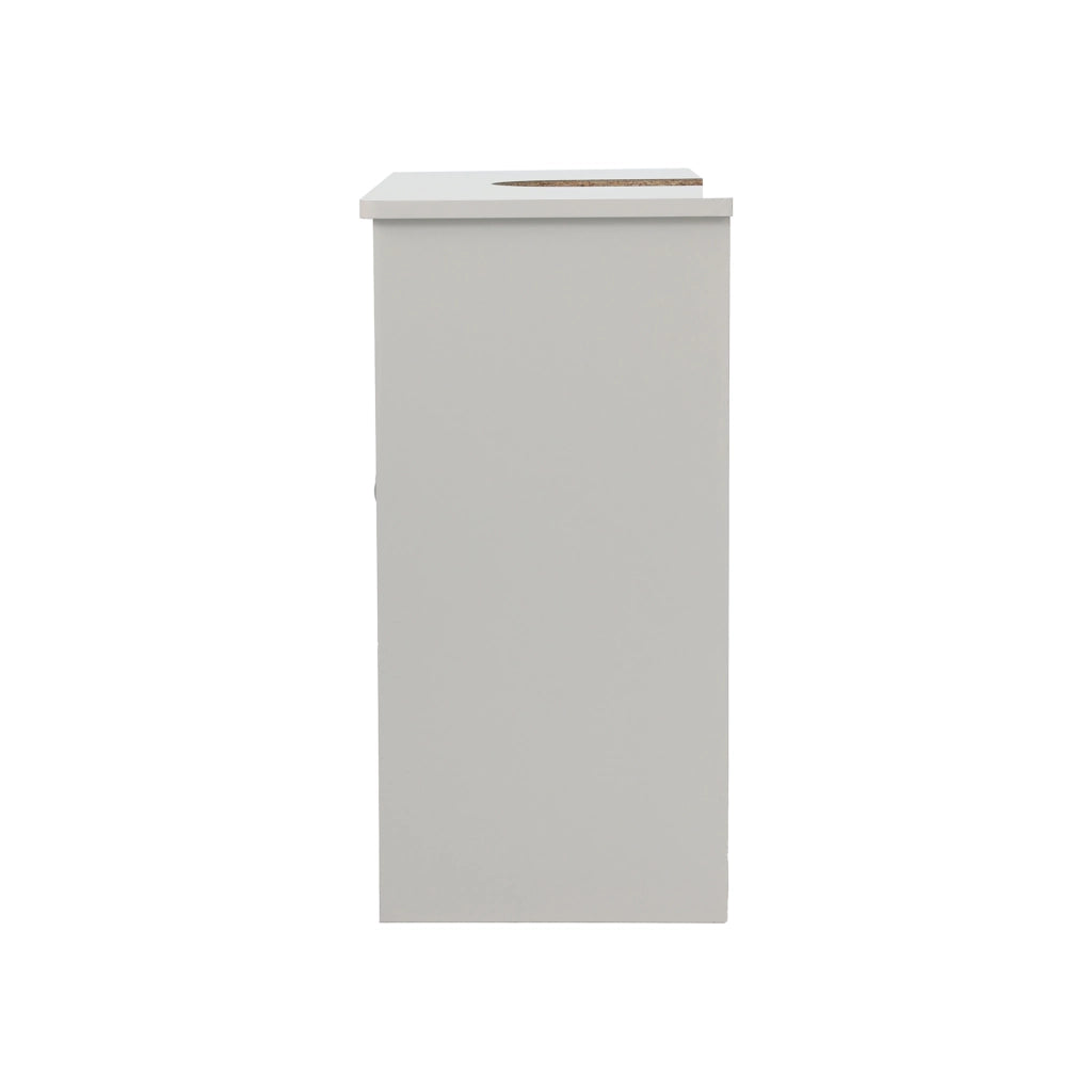 Mobile sottolavabo con 2 ante a lamelle e ripiano, in truciolato, per bagno e lavanderia, bianco, 70 × 35,3 × 14,5 cm