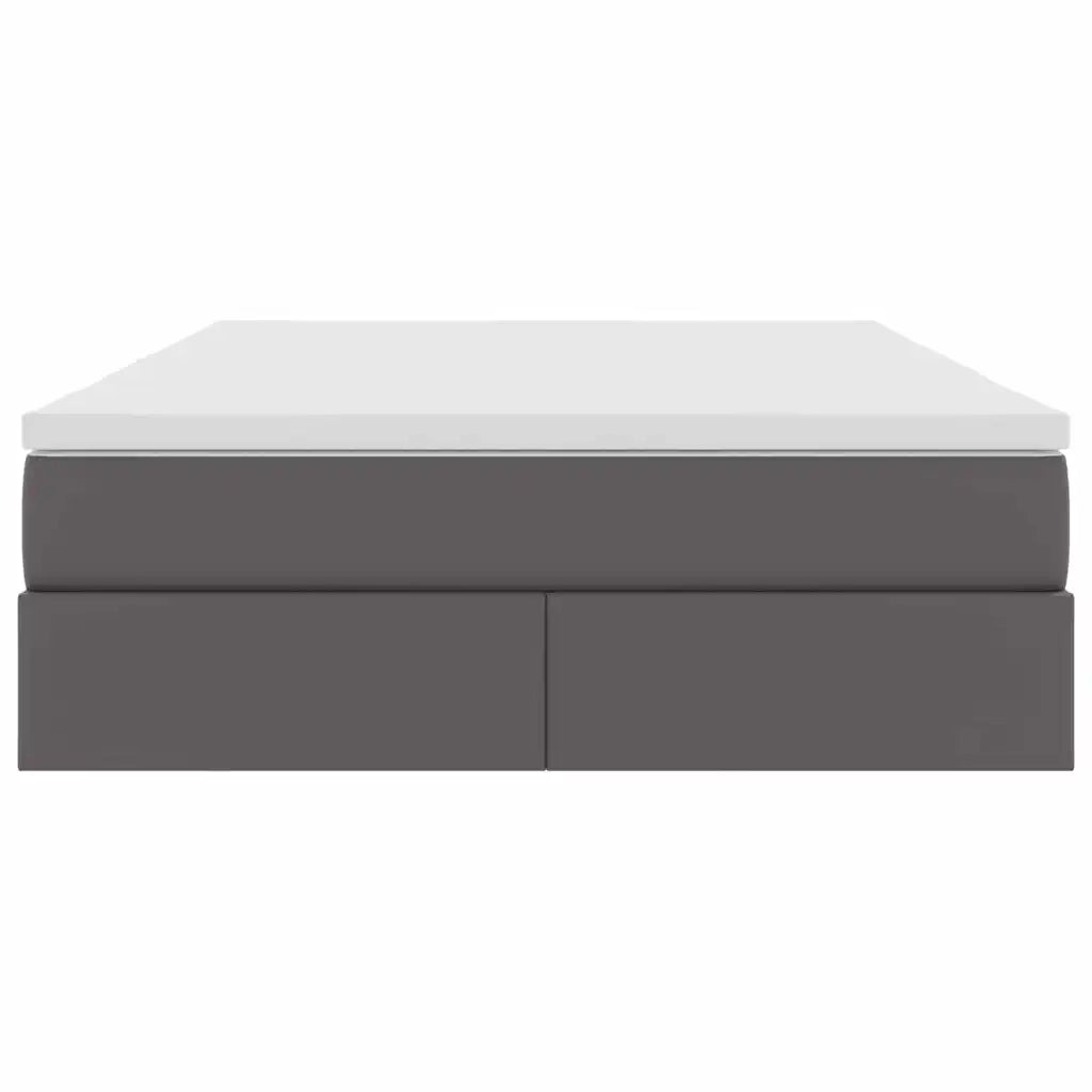 Letto con contenitore e materasso Grigio 140 x 190 cm
