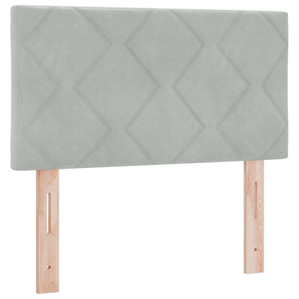 Letto con Rete a Molle e Materasso Grigio Chiaro 80x200 cm Velluto