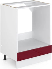 Mobile per forno da incasso R-Line, Rosso lucido, 60 cm senza piano di lavoro, per la libera combinazione all'interno di sistemi cucina modulari