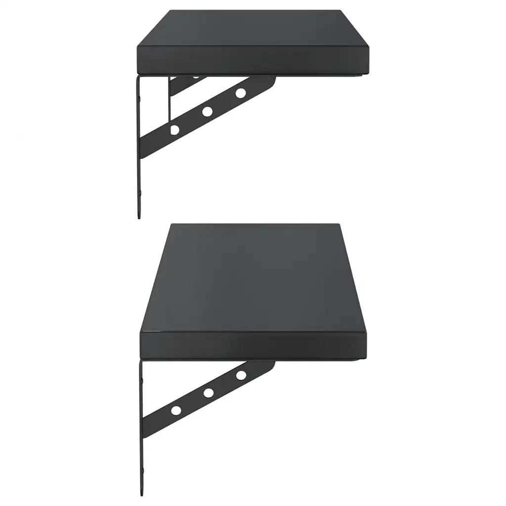 Mensole a Muro 2 pz 75x23,5 cm Nero in Acciaio Inossidabile 3214516