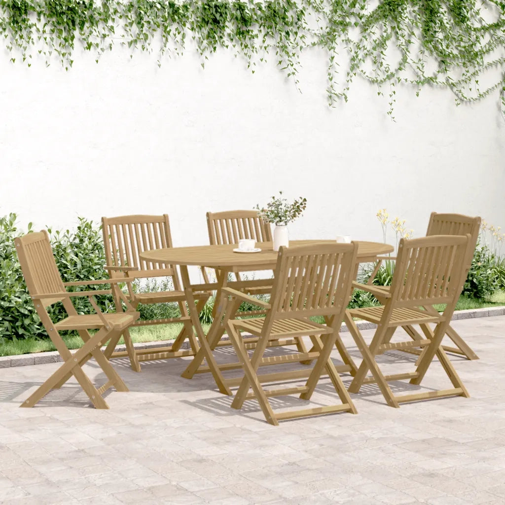 vidaXL Set da Pranzo da Giardino 7 pz in Legno Massello di Acacia