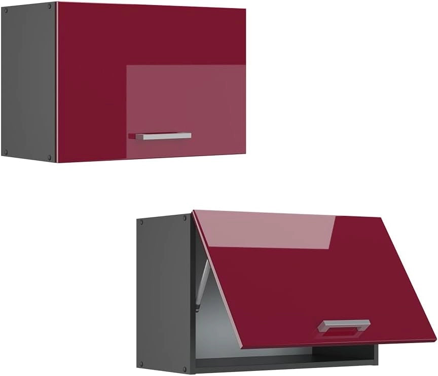 Pensile da cucina R-Line, Rosso lucido, 60 cm Piatto, per la libera combinazione all'interno di sistemi cucina modulari