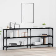 Tavolino in rovere nero 200x29x75 cm legno ingegnerizzato