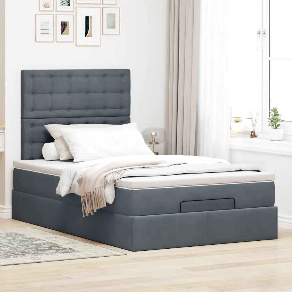 Struttura Letto Pouf con Materassi 120x200 cm Velluto 3314457