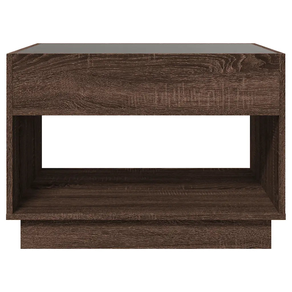 vidaXL Tavolino da Salotto con LED Infinity Rovere Marrone 70x50x50 cm