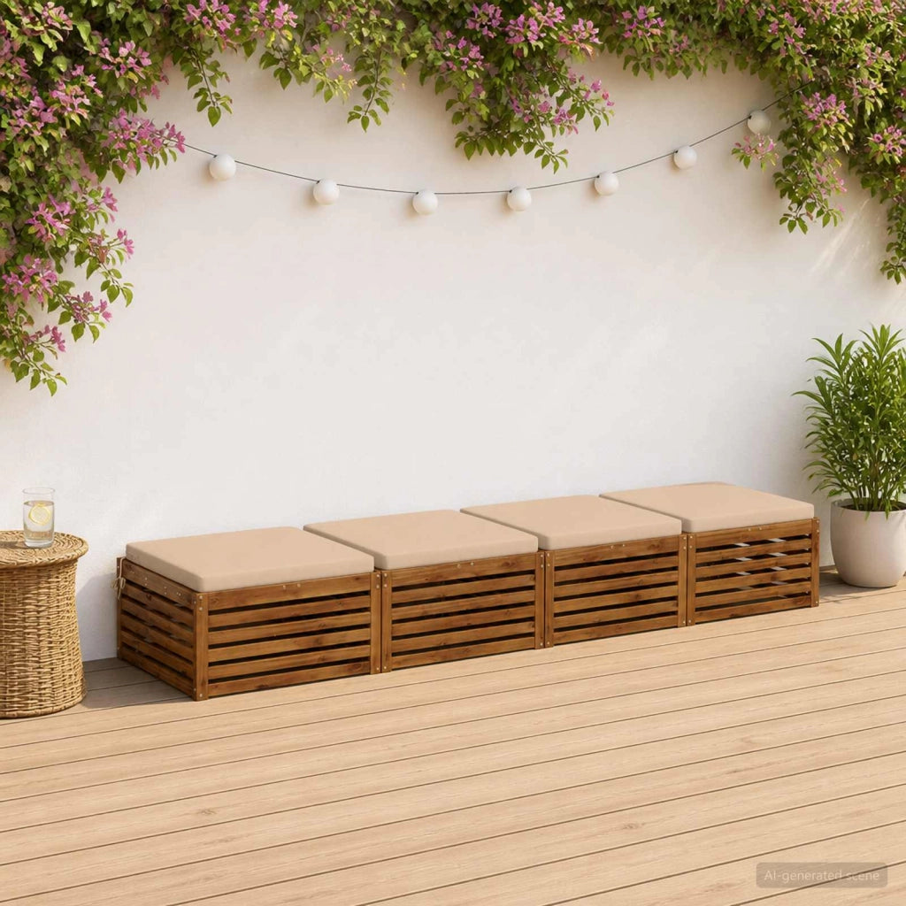 Cuscini per Sedia in 4 Pezzi SOEST 4 pz 100% Poliestere Crema 944840