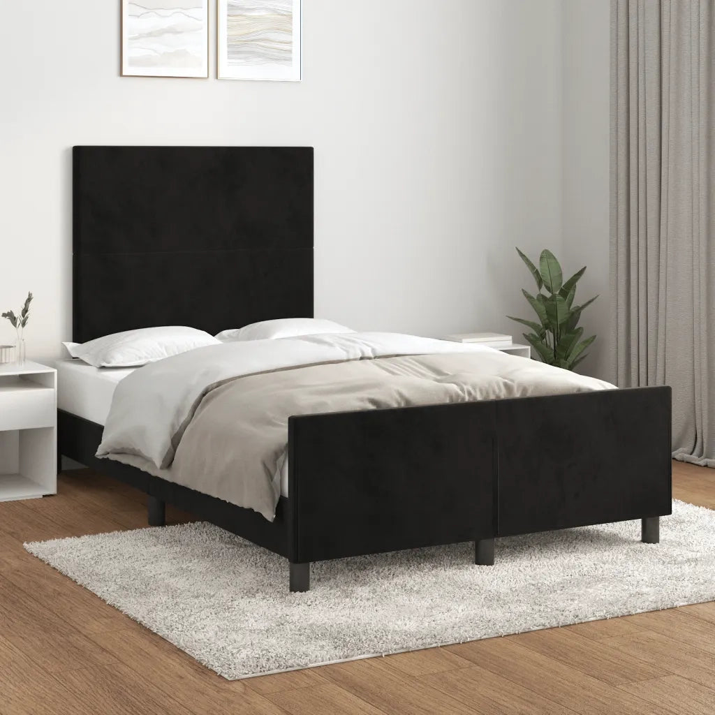 Giroletto senza Materasso Nero 120x190 cm Velluto