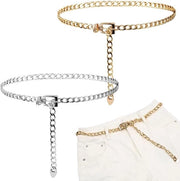 Cinturino per donna - Adattabile - Oro/Argento - Design elegante - Leggero - Allestimento di alta qualità - Cinturino a catena