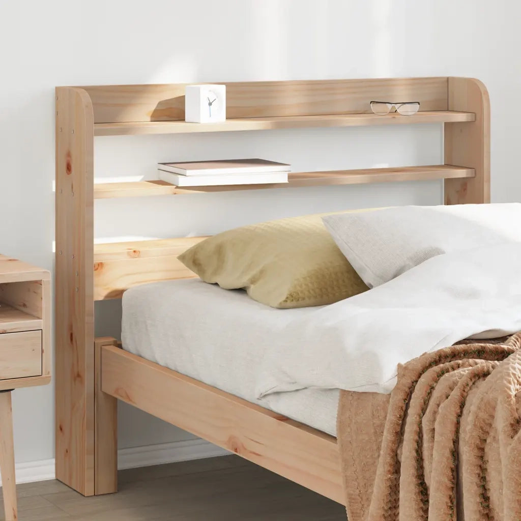Testiera con Ripiani 90 cm in Legno Massello di Pino