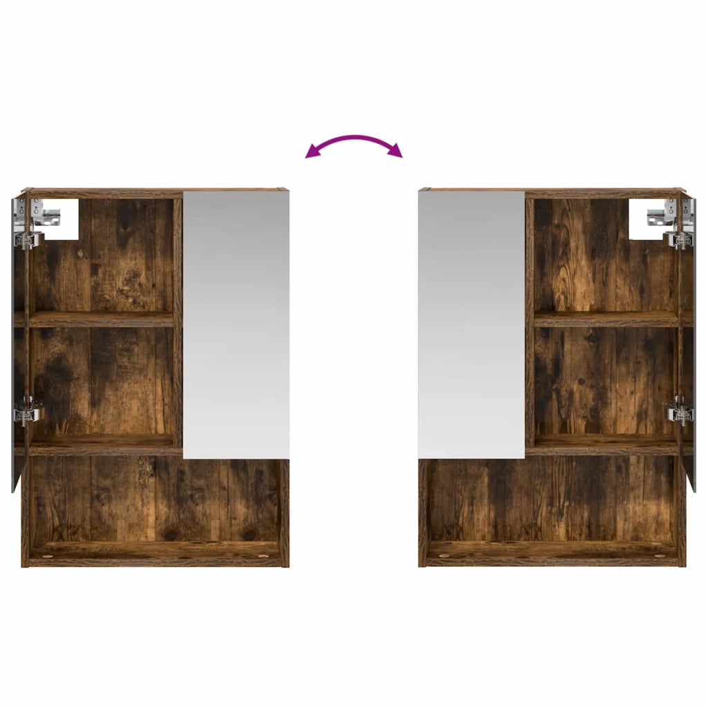 Mobiletto per specchio da bagno Rovere fumé 50 x 14,5 x 70 cm 889203