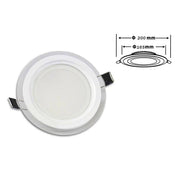Trade Shop - Pannello Led Slim Incasso Bordo Vetro Tondo 18 W Luce 4000k 6500k 3000k P-165et -
