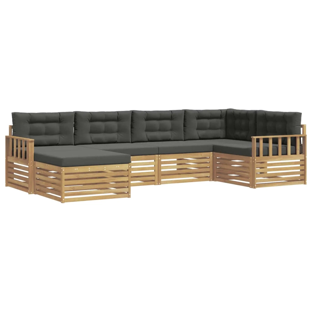 Set di divani da esterno 6 pcs Bianco e Antracite Poliestere 3390757
