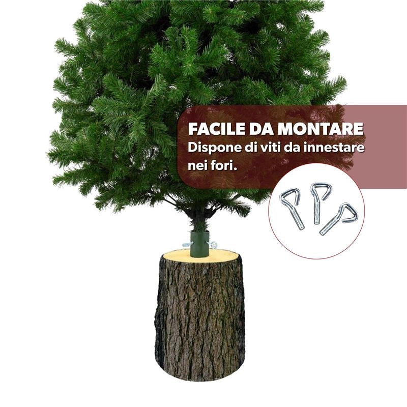 BASE PER ALBERO DI NATALE TRONCO REALISTICO DIAMETRO CM.23X28H PER ALBERI DA 120/150 CM CON KIT DI FISSAGGIO