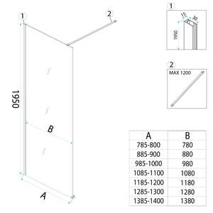 Parete Doccia Rea Flexi Transparent / Titan 70