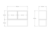 Credenza in legno "Zermat" - 90 x 34 x 70 cm - Travertino