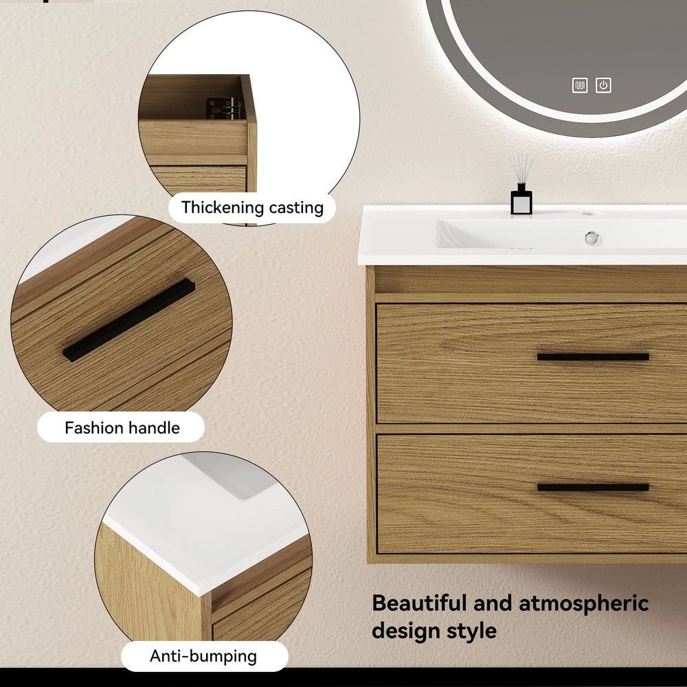 Armadietto Bagno con Cassetti ¨C Xylo ¨C Rovere Chiaro, 75 cm