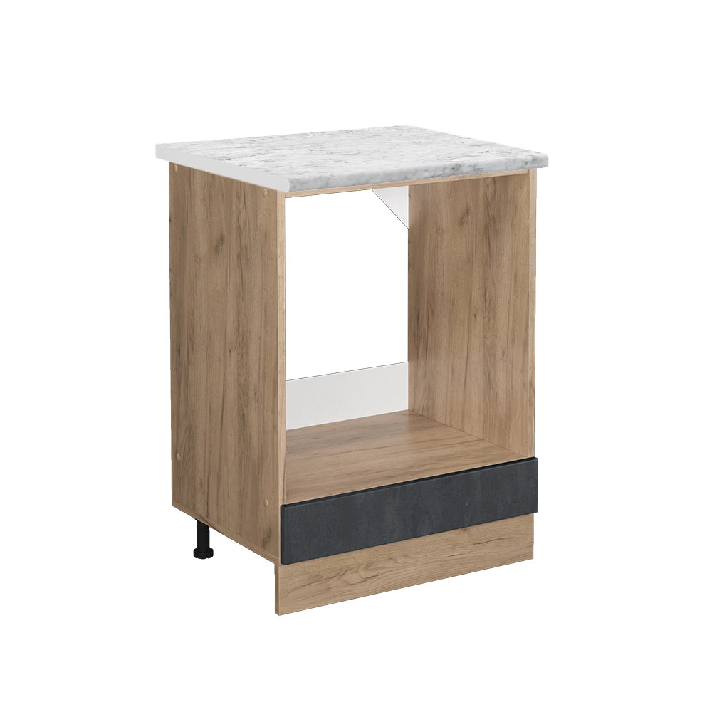 Mobile per forno da incasso R-Line Calce nera/Rovere dorato 60 cm PL Marmo Vicco