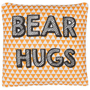 Cuscino per bambini in cotone arancione 40 x 40 cm Orso Abbracci stampa motivo a triangolo quadrato per cameretta