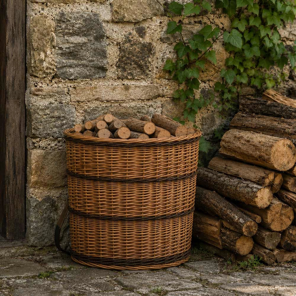 Cesto raccoglitore in vimini Gerla Big con tracolle 52 x 38 x h 48 cm