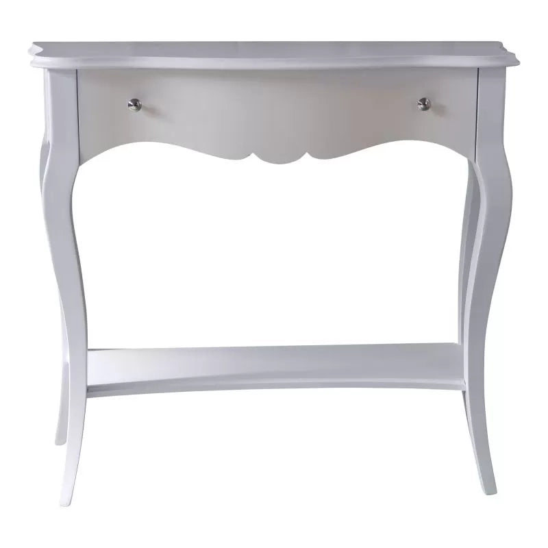 Consolle 1 cassetto classica legno bianco 101x40x89 (1283) - Mobili 2G