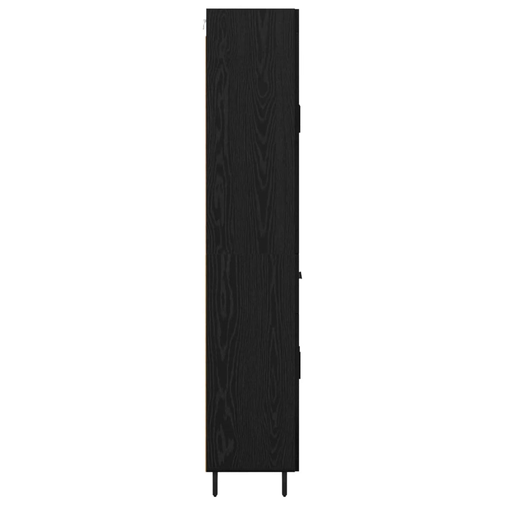 Credenza con cassetto 2 pcs Rovere Nero Legno multistrato