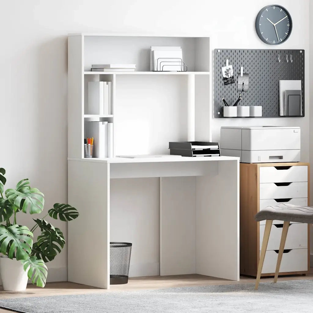 Scrivania | Tavolo da Ufficio Bianco 91 x 50 x 149 cm Legno multistrato