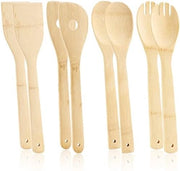 Set da cucina in legno da 8 pezzi - set di cucchiai per cucinare, friggere e cuocere - set di cucchiai da insalata, cucchiai da cucina e spatola per la cucina - utensili da cucina in legno duraturi