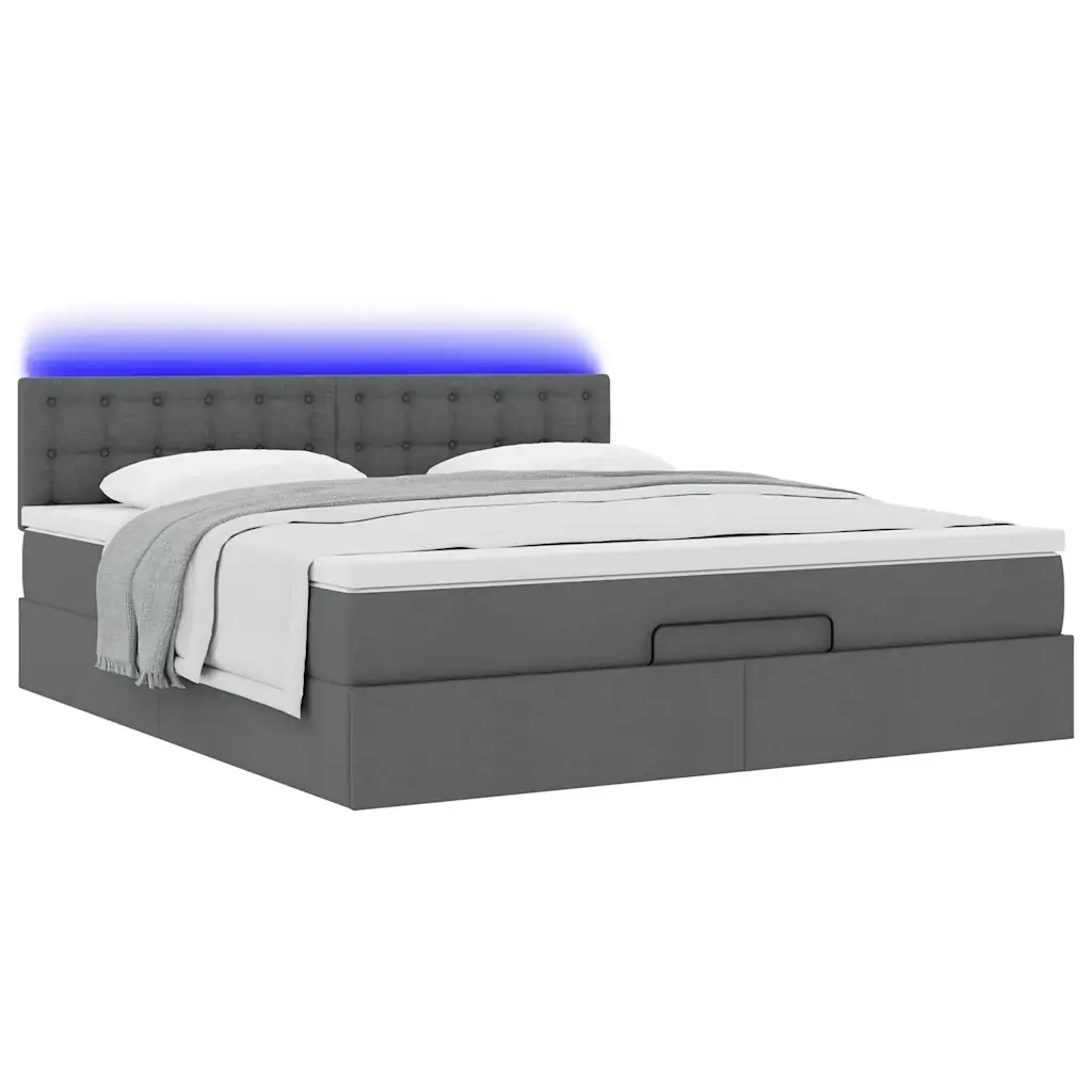 Struttura Letto Pouf con Materasso 160x200 cm in Tessuto 3312486