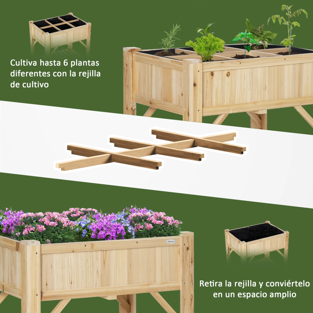 Tavolo da Giardino in Legno con Ripiano ¨C Minimal ¨C 78.5x58x81 cm Natural