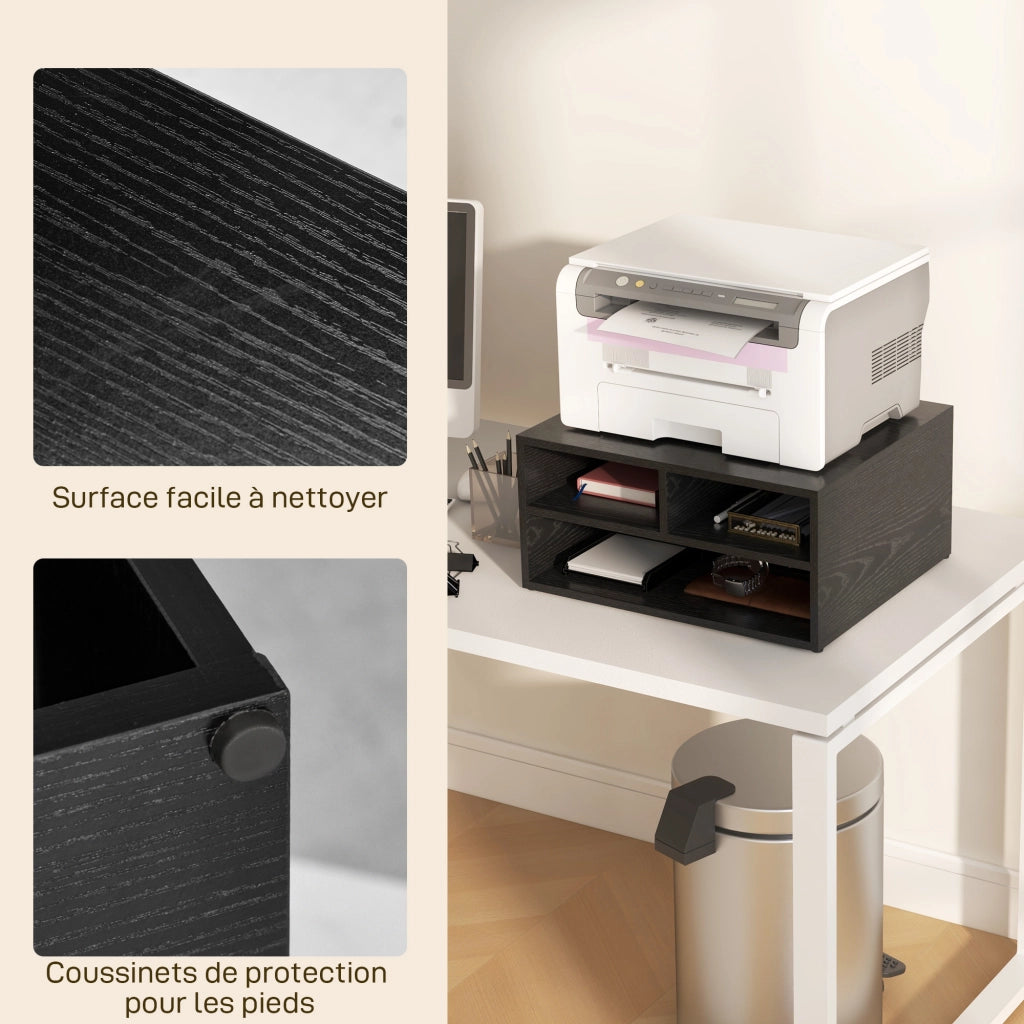 Scrivania con 3 cassetti e supporto stampante ¨C Zephmum ¨C Nero 47x40x22.5 cm