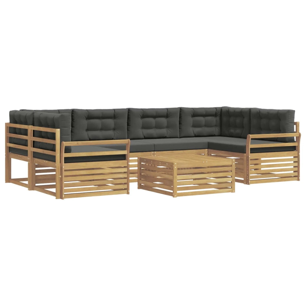 Set di divani da esterno 7 pz Bianco e Antracite 3390127