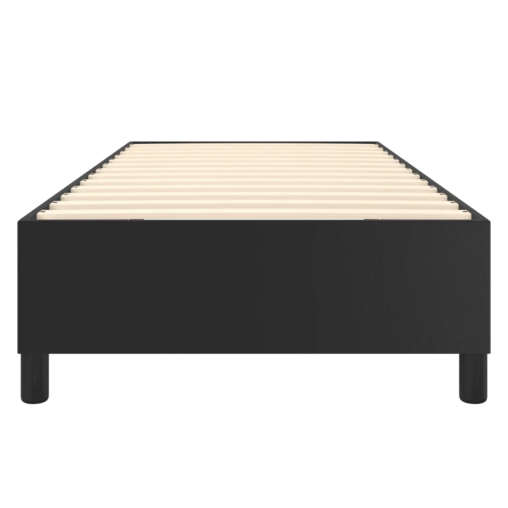 Struttura Letto a Rete a Molle-Giroletto Nero 80x200 cm in Similpelle 383531