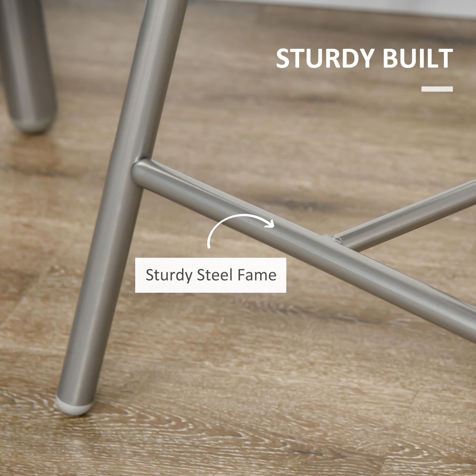 Set Tavolo e 2 Sedie  da Giardino in MDF e Acciaio Argento