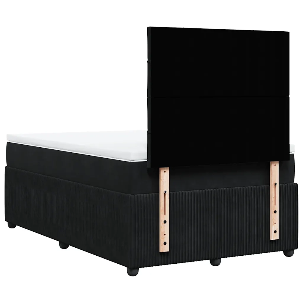 Giroletto a Molle con Materasso Nero 120x200 cm in Velluto 3292312