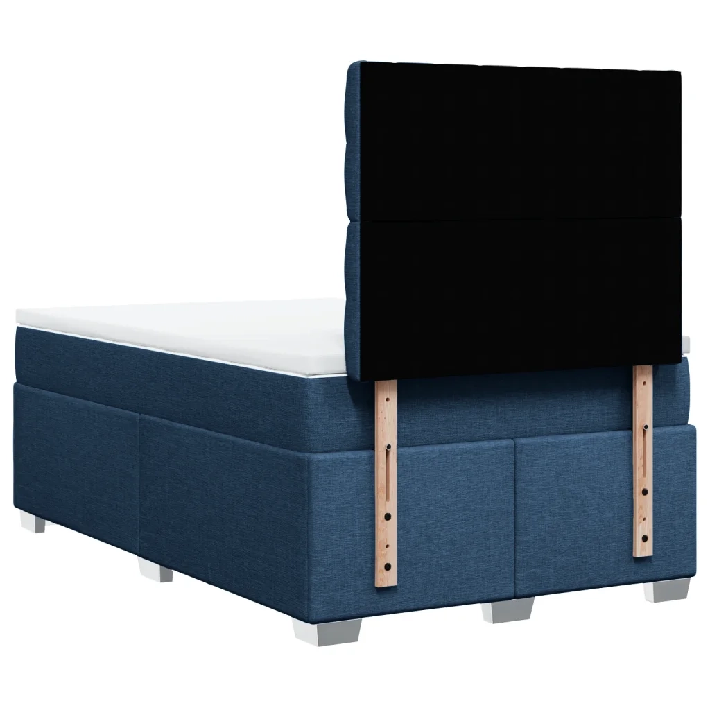 Giroletto a Molle con Materasso Blu 120x190 cm in Tessuto