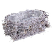 Cesto rettangolare in vimini grigio 25x16x12h cm