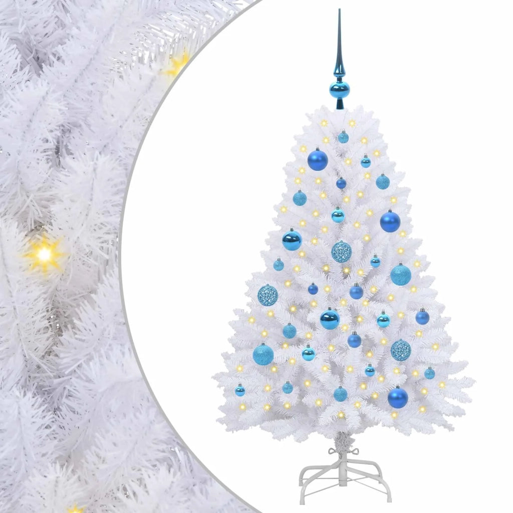 Albero di Natale Artificiale-Albero Natalizio con Rami Pieghevoli Bianco 120 cm 304245