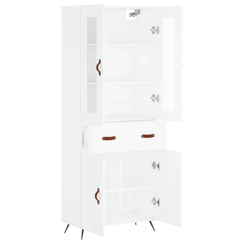 Buffet credenza cassettiera mobiletto mobile contenitore organizer cucina soggiorno salotto alto 69,5 x 34 x 180 cm legno ingegnerizzato bianco 02_0032634