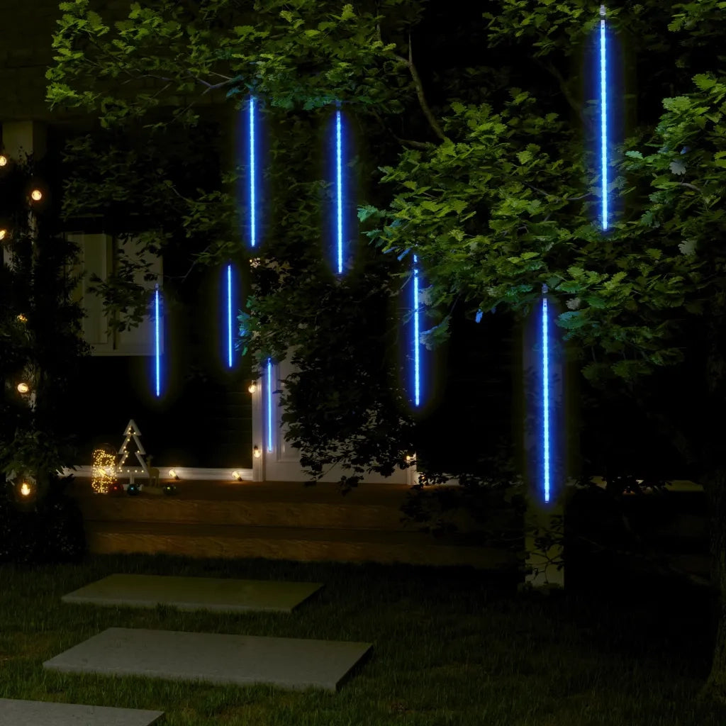 Luci Meteoriche 8 pz 50c m Blu 288 LED Interni Esterni